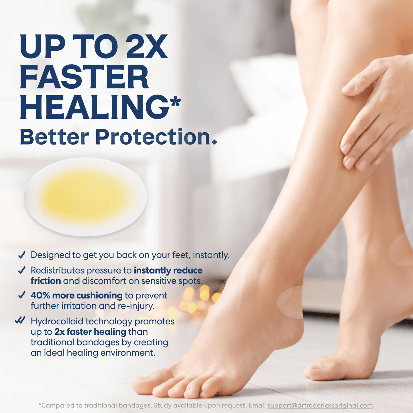 Dr. Frederick's Original Better Blister™ Bandages - 12ct - Water Resistant - 40% More Cushioning - Hydrocolloid Bandages for Foot, Toe, & Heel - Blister Pads for Prevention & Recovery - Variety Pack Blister Care Dr. Frederick's Original 