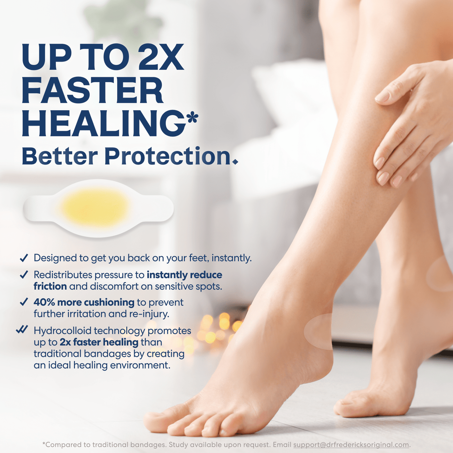 Dr. Frederick's Original Better Blister™ Bandages - 12ct - Water Resistant - 40% More Cushioning - Hydrocolloid Bandages for Foot, Toe, & Heel - Blister Pads for Prevention & Recovery - Variety Pack Blister Care Dr. Frederick's Original 