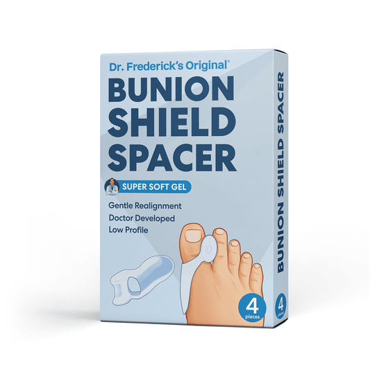 Dr. Frederick's Original Bunion Pads & Toe Separators - 4 ct - Temporary Bunion Corrector - Soft Gel Cushion for Shoes - Fast Pain Relief for Women & Men Foot Pain Dr. Frederick's Original 