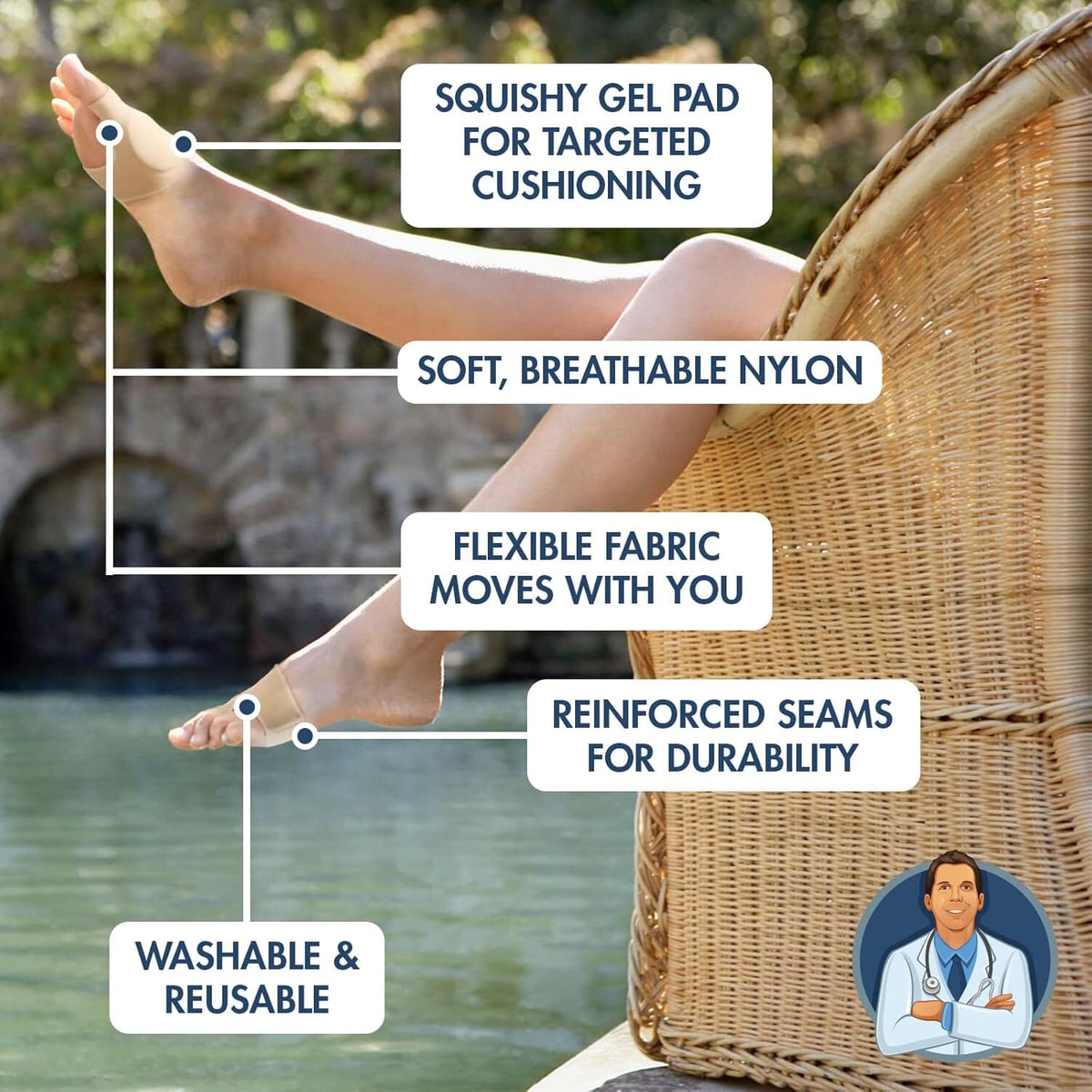 Dr. Frederick&#39;s Original Bunion Sleeves - 2 ct - Orthopedic Relief Socks for Pain - Gel Pad Cushion for Big Toe Foot Pain Dr. Frederick&#39;s Original 