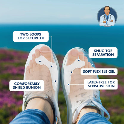 Dr. Frederick's Original Sport Bunion Pads - 4 ct - Temporary Bunion Corrector - Toe Separator Gel Cushion - Relief for Women & Men Foot Pain Dr. Frederick's Original 