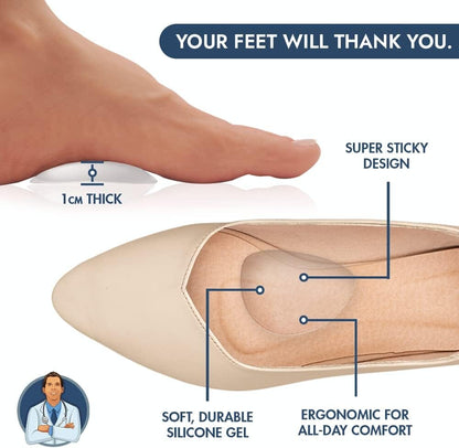 Dr. Frederick's Original Peel & Stick Foot Arch Support Gel Pads - 6 Pieces - High Arch Cushions - Relieves Pain from PES Cavus Foot Pain Dr. Frederick's Original 