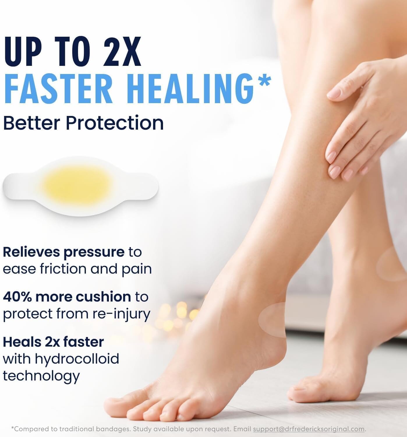 Dr. Frederick's Original Better Blister™ Bandages - 12ct - Water Resistant - 40% More Cushioning - Hydrocolloid Bandages for Foot, Toe, & Heel - Blister Pads for Prevention & Recovery - Variety Pack Foot Pain Dr. Frederick's Original 