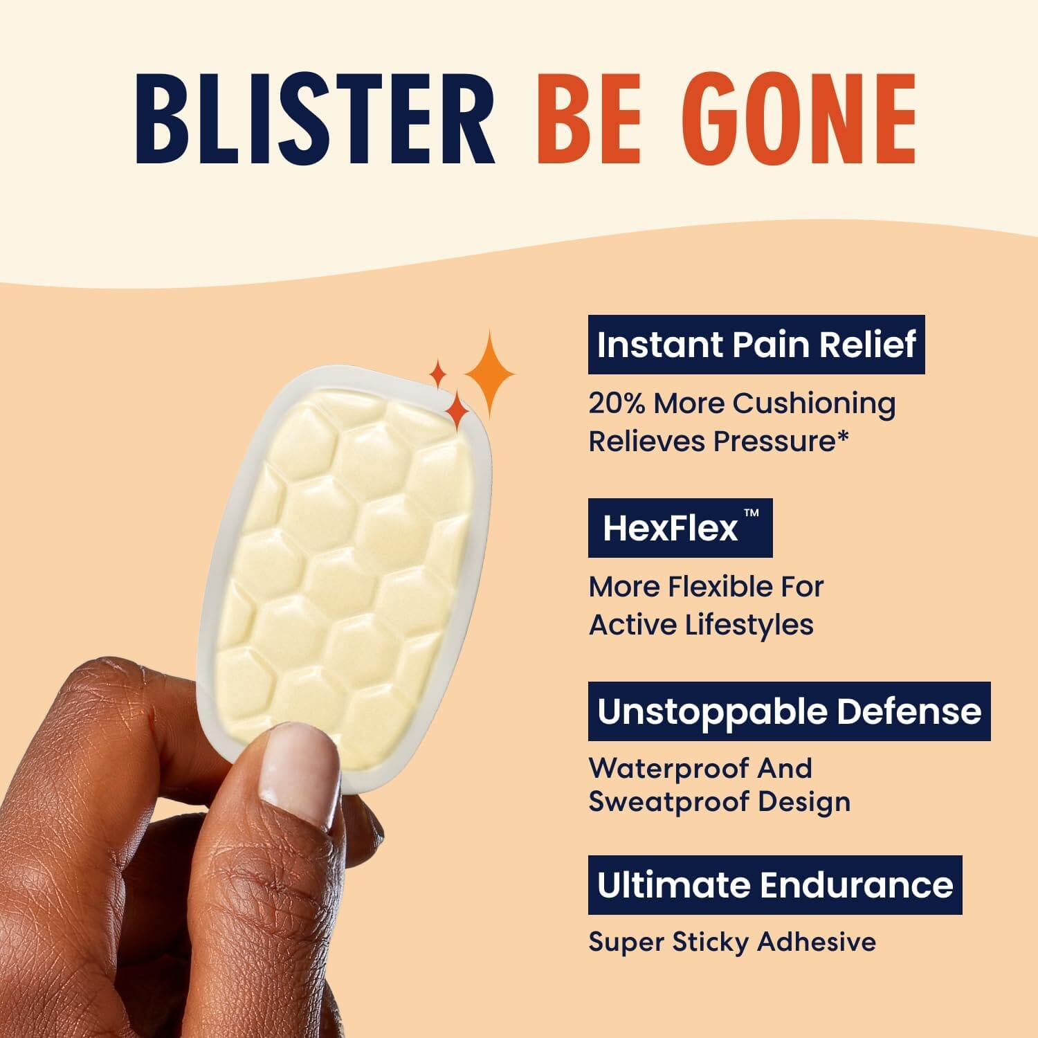 Dr. Frederick's Original Ultra Sport Better Blister™ Bandages for Feet - 10ct - Heel HexFlex™ Hydrocolloid Bandages - Ultimate Blister Prevention & Recovery - Waterproof - for Sports & Travel Dr. Frederick's Original 
