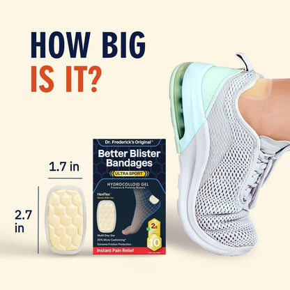 Dr. Frederick's Original Ultra Sport Better Blister™ Bandages for Feet - 10ct - Heel HexFlex™ Hydrocolloid Bandages - Ultimate Blister Prevention & Recovery - Waterproof - for Sports & Travel Dr. Frederick's Original 