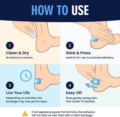 Dr. Frederick's Original Ultra Sport Better Blister™ Bandages for Feet - 10ct - Heel HexFlex™ Hydrocolloid Bandages - Ultimate Blister Prevention & Recovery - Waterproof - for Sports & Travel Dr. Frederick's Original 