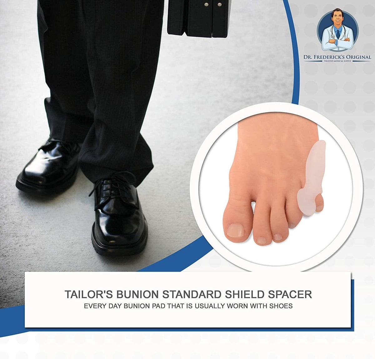 Dr. Frederick&#39;s Original Tailor&#39;s Bunion Shield Spacers - Soft Gel Bunionette Pads with Spacer - Bunion Pad Corrector - Fast Pain Relief for Men &amp; Women - 6 pc Pinky Toe Protection Foot Pain Dr. Frederick&#39;s Original 