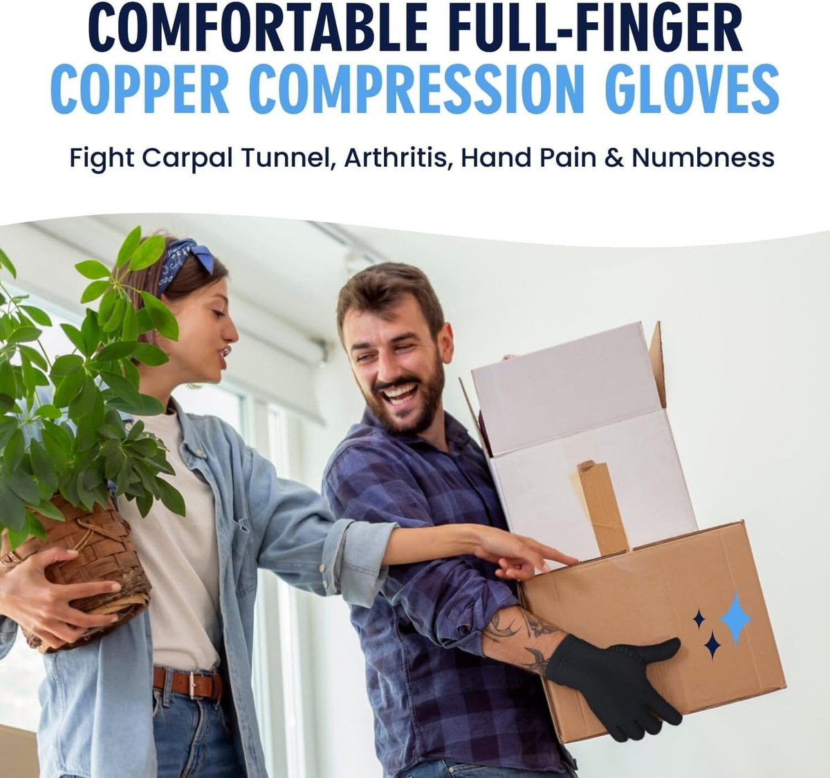 Dr. Frederick&#39;s Original Copper Full Finger Comfort Gloves - 2 Gloves - Great for Typing and Everyday Activities - Fit Guaranteed Hand Pain Dr. Frederick&#39;s Original 