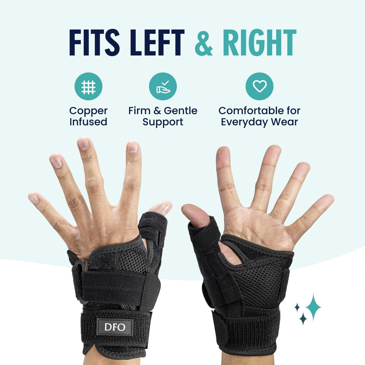 Dr. Frederick&#39;s Original Reversible Copper Infused Wrist Thumb Brace - 1 Brace - Spica Splint for De Quervain&#39;s Tendonitis, Arthritis, CMC, Pain Relief - Left or Right Hand - Fits Men and Women Thumb and Wrist Pain Dr. Frederick&#39;s Original 