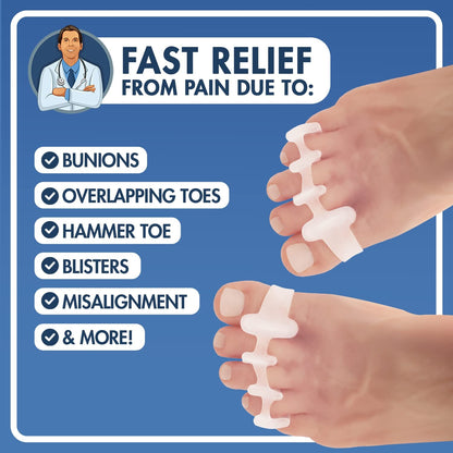 Dr. Frederick's Original Gel Toe Spreaders - 2 ct - Soft Toe Spacers for Bunions & Overlapping Toes - Pain Relief Orthotic for Men & Women - One Size Foot Pain Dr. Frederick's Original 