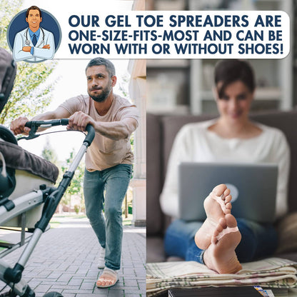 Dr. Frederick's Original Gel Toe Spreaders - 2 ct - Soft Toe Spacers for Bunions & Overlapping Toes - Pain Relief Orthotic for Men & Women - One Size Foot Pain Dr. Frederick's Original 