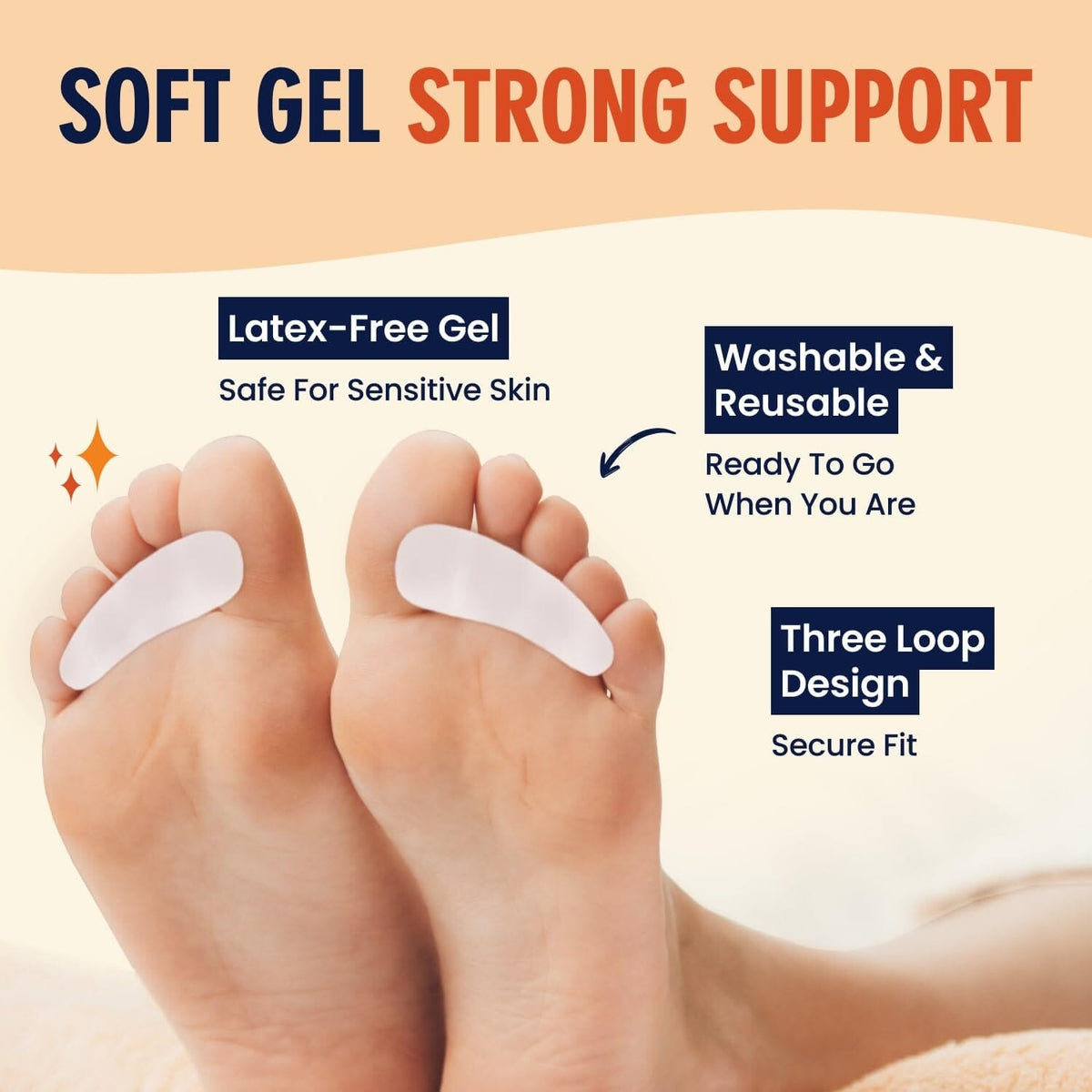 Dr. Frederick&#39;s Original Hammer Toe Gels - 2 Pairs - All-Day Relief for Crooked &amp; Overlapping Toes - Soft Cushioning - Symptomatic Support for Toe Alignment - White - 3 Loop Design Foot Pain Dr. Frederick&#39;s Original 