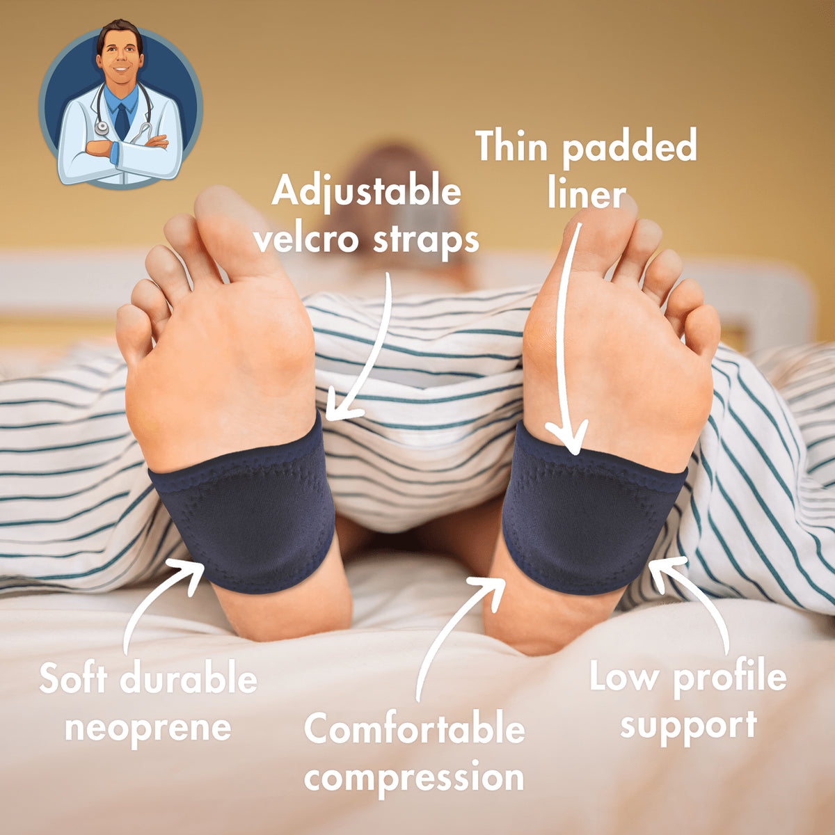 Dr. Frederick&#39;s Original Arch Support Brace - 2 ct - Orthotic Wraps for Plantar Fasciitis &amp; Flat Feet - Foot Pain Relief for Men &amp; Women Foot Pain Dr. Frederick&#39;s Original 