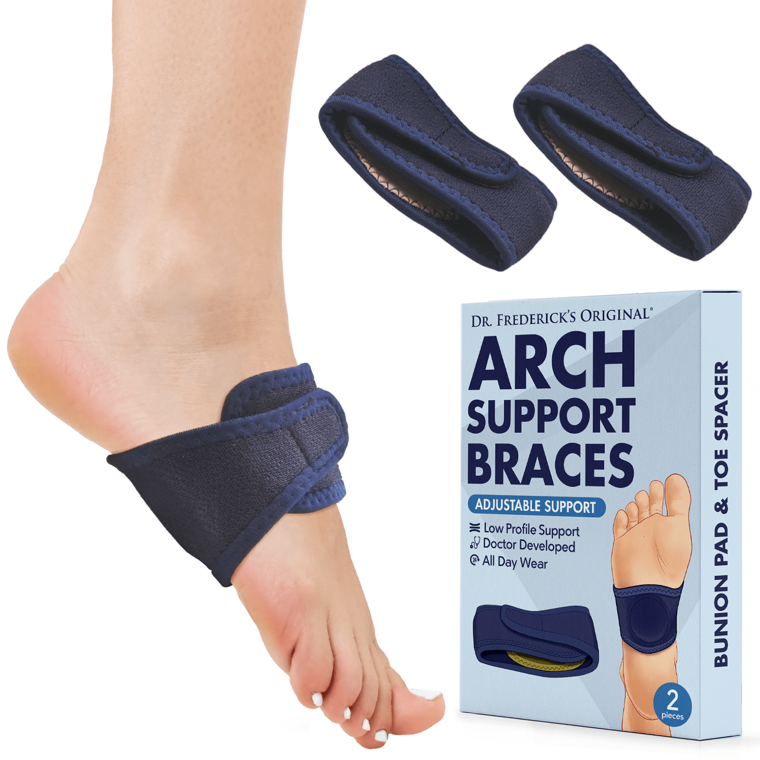 Dr. Frederick's Original Arch Support Brace - 2 ct - Orthotic Wraps for Plantar Fasciitis & Flat Feet - Foot Pain Relief for Men & Women Foot Pain Dr. Frederick's Original 