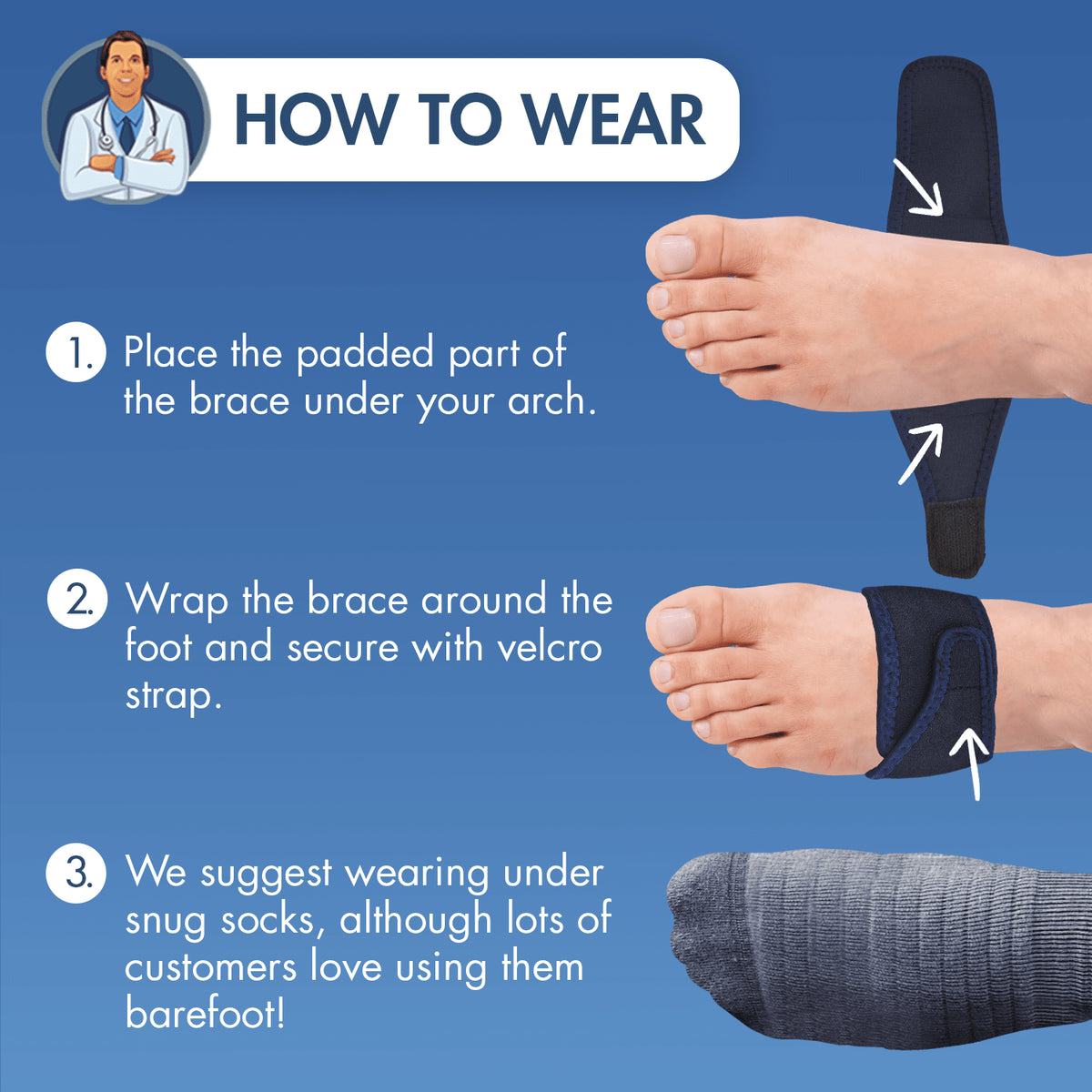 Dr. Frederick&#39;s Original Arch Support Brace - 2 ct - Orthotic Wraps for Plantar Fasciitis &amp; Flat Feet - Foot Pain Relief for Men &amp; Women Foot Pain Dr. Frederick&#39;s Original 
