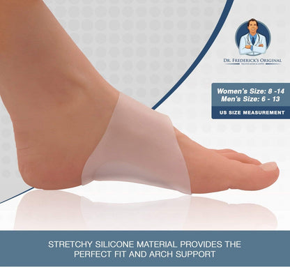 Dr. Frederick's Original Arch Support Gel Sleeves - 2 ct - Relief for Plantar Fasciitis & Flat Feet - Men & Women - Large W8-14 | M6-13 Foot Pain Dr. Frederick's Original 