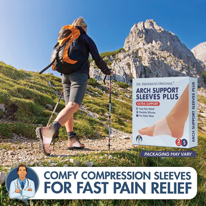 Dr. Frederick's Original Arch Support Sleeves Plus - 2 ct - Relief for Flat Feet & Arch Pain - Orthotic Support for Men & Women Foot Pain Dr. Frederick's Original 