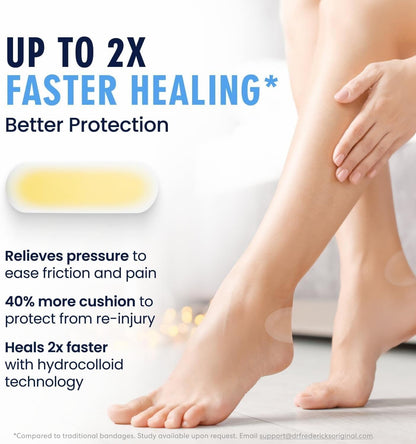 Dr. Frederick's Original Better Blister™ Bandages - 12ct - Water Resistant - 40% More Cushioning - Hydrocolloid Bandages for Foot, Toe, & Heel - Blister Pads for Prevention & Recovery - Variety Pack Foot Pain Dr. Frederick's Original 