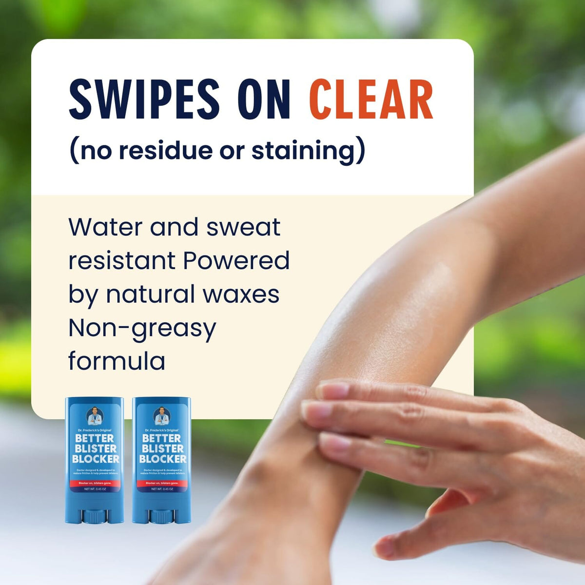 Dr. Frederick&#39;s Original Better Blister™ Blocker - 0.9 oz - 2 Sticks - Anti-Chafing Stick - Anti Friction Balm for Blister Prevention - Great for Travel, Walks, Runs, Theme Parks, and Comfort Blister Prevention Dr. Frederick&#39;s Original 