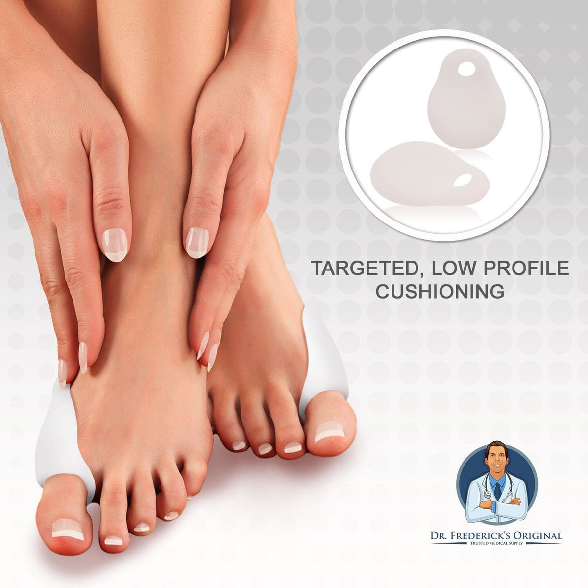 Dr. Frederick&#39;s Original Low-Profile Bunion Pads - 2 ct - Slim Gel Cushions for Hallux Valgus Pain Relief - Perfect for Shoes Foot Pain Dr. Frederick&#39;s Original 
