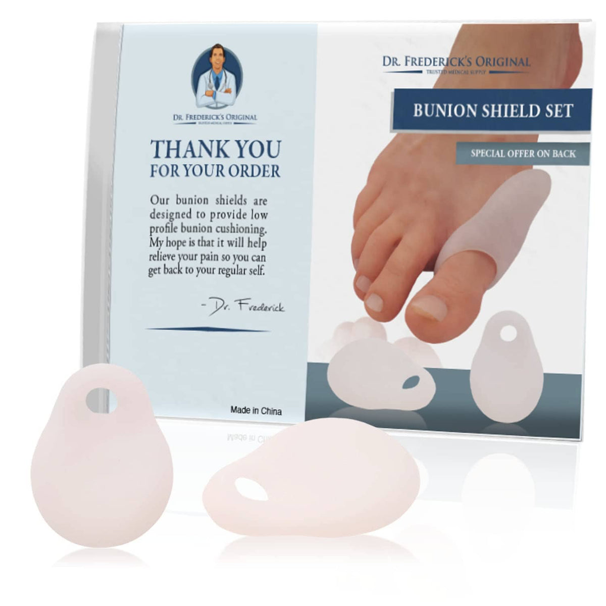 Dr. Frederick&#39;s Original Low-Profile Bunion Pads - 2 ct - Slim Gel Cushions for Hallux Valgus Pain Relief - Perfect for Shoes Foot Pain Dr. Frederick&#39;s Original 