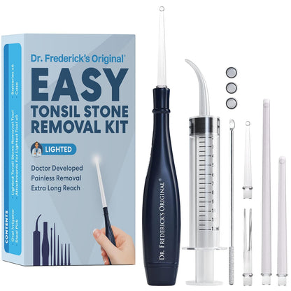 Dr. Frederick's Original Easy Tonsil Stone Remover Kit - Fast Painless Tonsillolith Removal Tool - Fight Bad Breath - Pick and Oral Irrigator - 8 Pieces Dental Care Dr. Frederick's Original 
