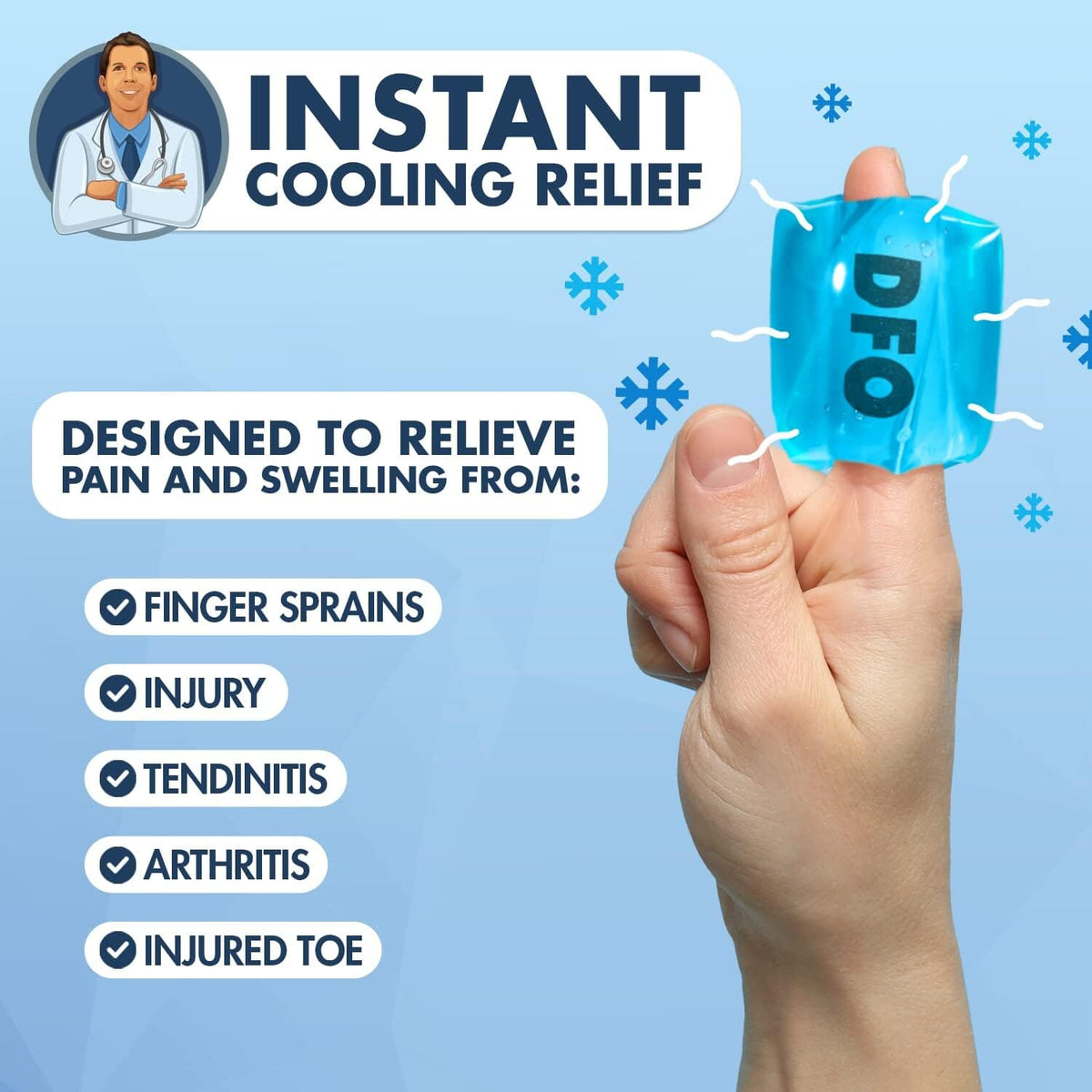 Dr. Frederick&#39;s Original Frosty Fingers - 2 ct - Gel Ice Packs for Finger, Thumb, or Joint Pain Relief - Reusable &amp; Adjustable Sleeves Finger Pain Dr. Frederick&#39;s Original 