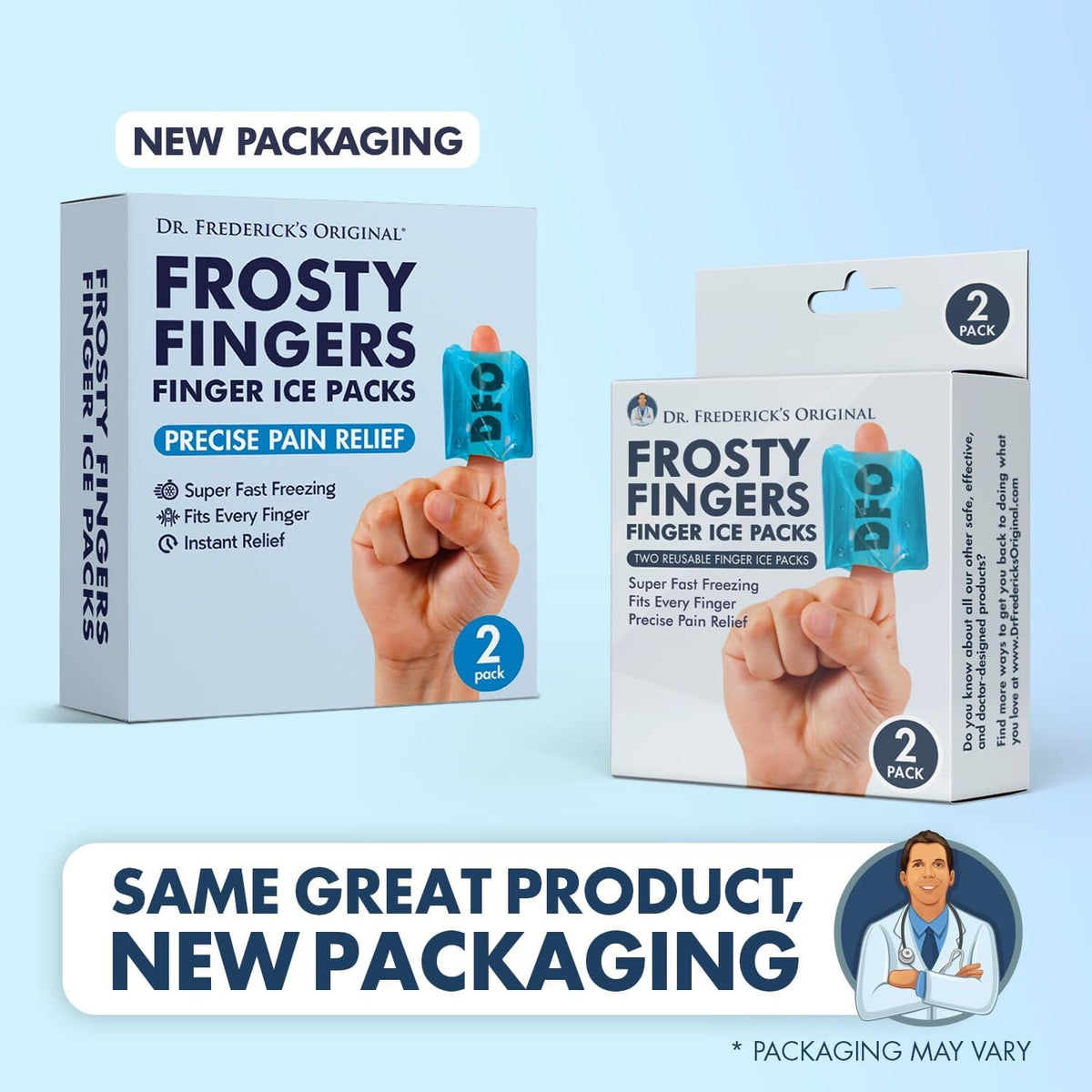 Dr. Frederick&#39;s Original Frosty Fingers - 2 ct - Gel Ice Packs for Finger, Thumb, or Joint Pain Relief - Reusable &amp; Adjustable Sleeves Finger Pain Dr. Frederick&#39;s Original 