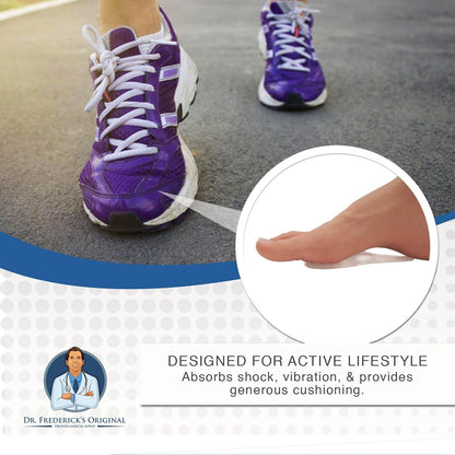 Dr. Frederick's Original Gel Pads for Metatarsal & Arch Support - 2 ct - Self-Adhesive Insoles for Foot Pain, Plantar Fasciitis & Flat Feet Foot Pain Dr. Frederick's Original 
