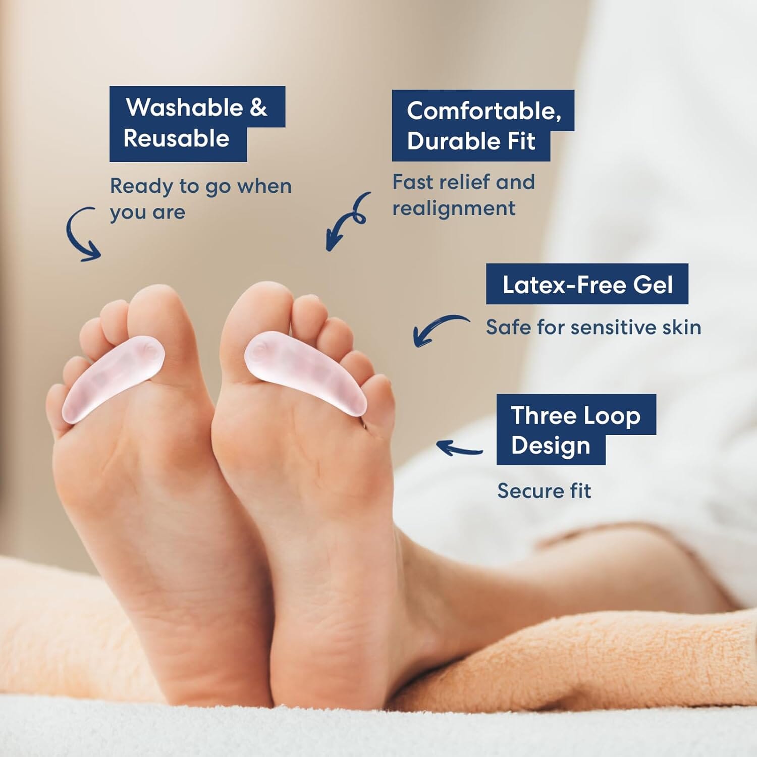 Dr. Frederick's Original Hammer Toe Gel - Triple Loop Firm Support for Hammer Toes, Overlapping Toes & Toe Pain Relief - 2 Pairs Toe Care Dr. Frederick's Original 