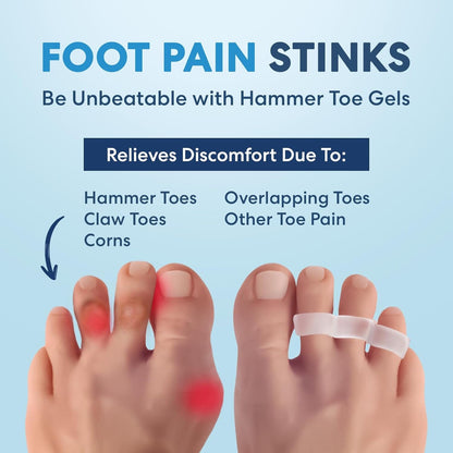 Dr. Frederick's Original Hammer Toe Gel - Triple Loop Firm Support for Hammer Toes, Overlapping Toes & Toe Pain Relief - 2 Pairs Toe Care Dr. Frederick's Original 