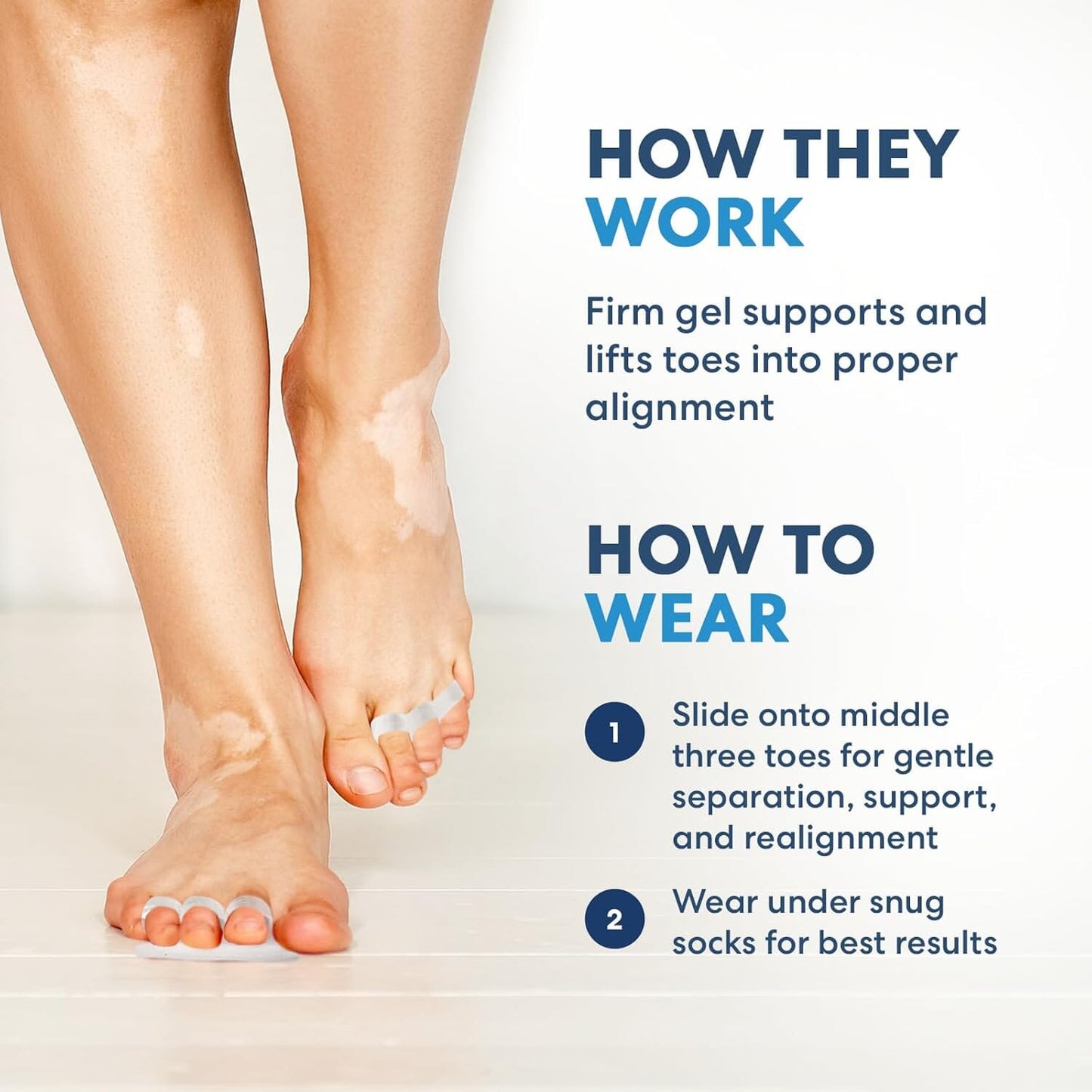 Dr. Frederick's Original Hammer Toe Gel - Triple Loop Firm Support for Hammer Toes, Overlapping Toes & Toe Pain Relief - 2 Pairs Toe Care Dr. Frederick's Original 