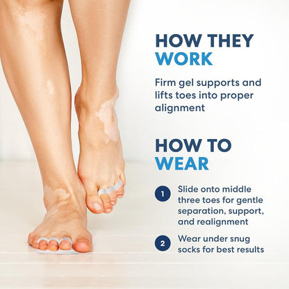 Dr. Frederick's Original Hammer Toe Gel - Triple Loop Firm Support for Hammer Toes, Overlapping Toes & Toe Pain Relief - 2 Pairs Toe Care Dr. Frederick's Original 