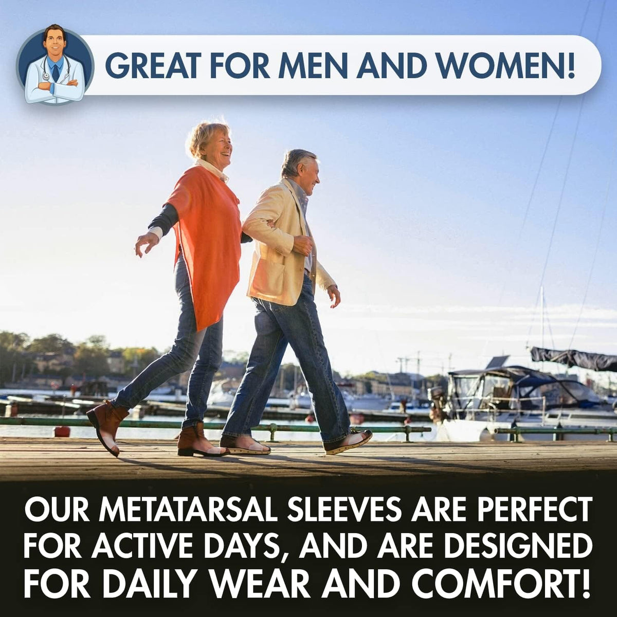 Dr. Frederick&#39;s Original Metatarsal Sleeves Plus - 50% More Cushioning - 4 Pieces - Metatarsal Pads for Women &amp; Men Foot Pain Dr. Frederick&#39;s Original 