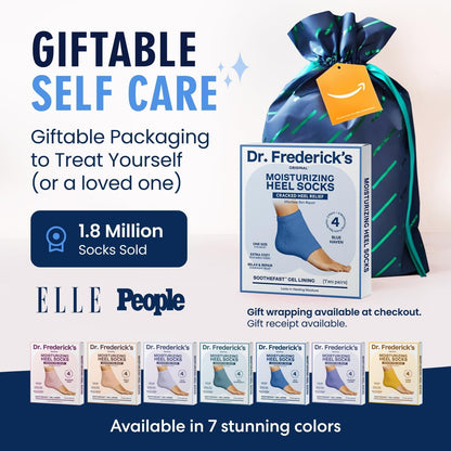 Dr. Frederick's Original Moisturizing Fuzzy Heel Socks - 2 Pairs - Cozy Gel-Lined Sleep Socks for Women & Men - Soothes Dry, Cracked Feet - Heel Repair Dr. Frederick's Original 