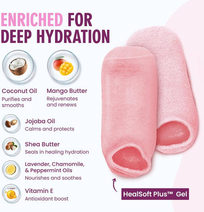 Dr. Frederick's Original Moisturizing Gel Socks for Men & Women -- Dry Feet & Cracked Heel Treatment -- Full Foot Gel Lining with Mango Butter, Shea Butter, Jojoba & Coconut Oil Dr. Frederick's Original 
