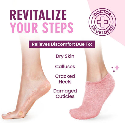 Dr. Frederick's Original Moisturizing Gel Socks for Men & Women -- Dry Feet & Cracked Heel Treatment -- Full Foot Gel Lining with Mango Butter, Shea Butter, Jojoba & Coconut Oil Dr. Frederick's Original 