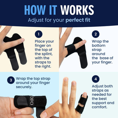 Dr. Frederick's Original Trigger Finger Splint - Mallet Splint & Brace for Arthritis, Injury, & Sprain - Fits Index, Middle, & Ring Fingers - Adjustable for All-Day Comfort - Doctor-Developed (Small) Dr. Frederick's Original 