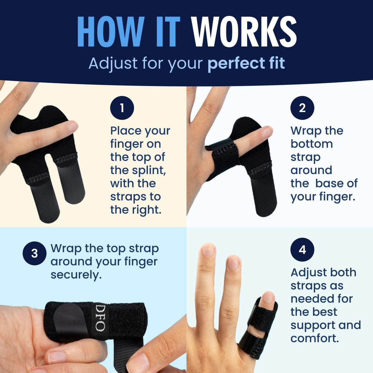 Dr. Frederick&#39;s Original Trigger Finger Splint - Mallet Splint &amp; Brace for Arthritis, Injury, &amp; Sprain - Fits Index, Middle, &amp; Ring Fingers - Adjustable for All-Day Comfort - Doctor-Developed (Small) Dr. Frederick&#39;s Original 