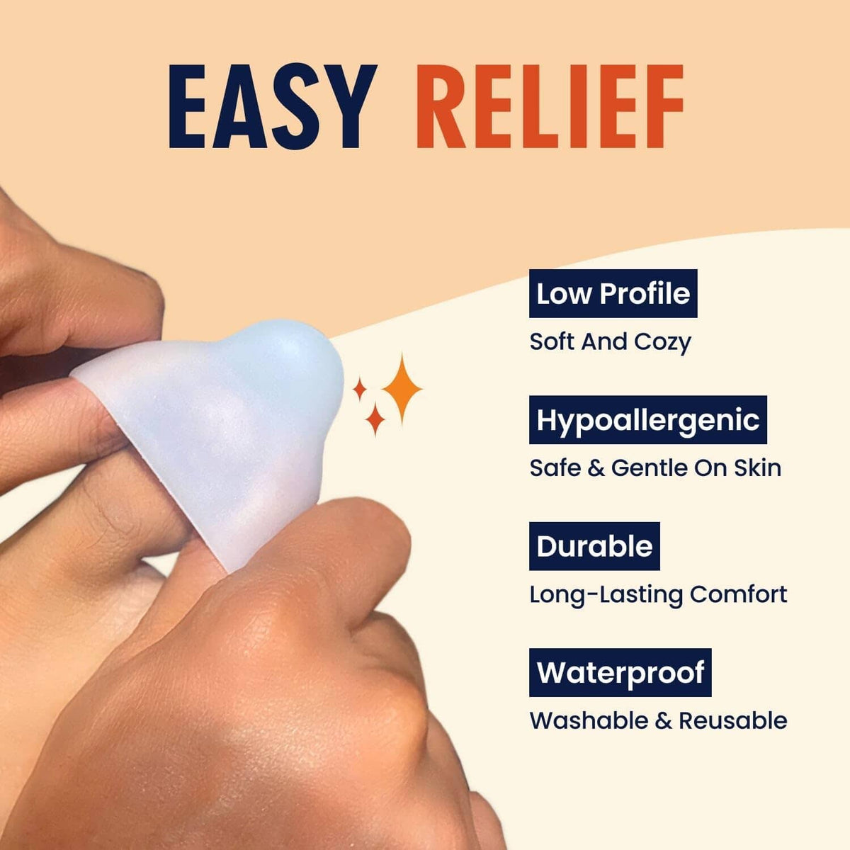 Dr. Frederick&#39;s Original Soft Gel Toe Protectors for Men &amp; Women - 6 ct - Toe Caps for Foot Pain Relief - Sleeves for Ingrown Toenails, Corns, Calluses, and Blisters - Large - White Foot Pain Dr. Frederick&#39;s Original 