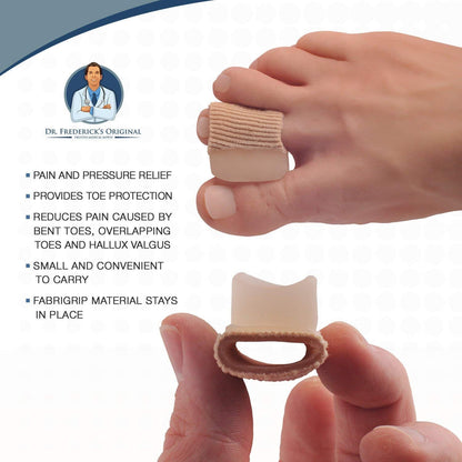 Dr. Frederick's Original Fabric Toe Protectors - 2 ct - Bunion Relief Toe Spacer Set - Fabrigrip Separator Caps for Men & Women Foot Pain Dr. Frederick's Original 