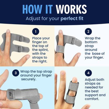 Dr. Frederick's Original Trigger Finger Splint - 2 ct - Mallet Splint & Brace for Arthritis, Injury, & Sprain - Fits Index, Middle, & Ring Fingers - Adjustable for All-Day Comfort - Doctor-Developed Trigger Finger Dr. Frederick's Original 
