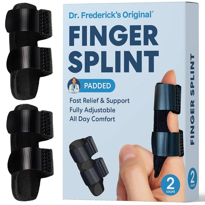 Dr. Frederick's Original Trigger Finger Splint - 2 ct - Mallet Splint & Brace for Arthritis, Injury, & Sprain - Fits Index, Middle, & Ring Fingers - Adjustable for All-Day Comfort - Doctor-Developed Trigger Finger Dr. Frederick's Original 