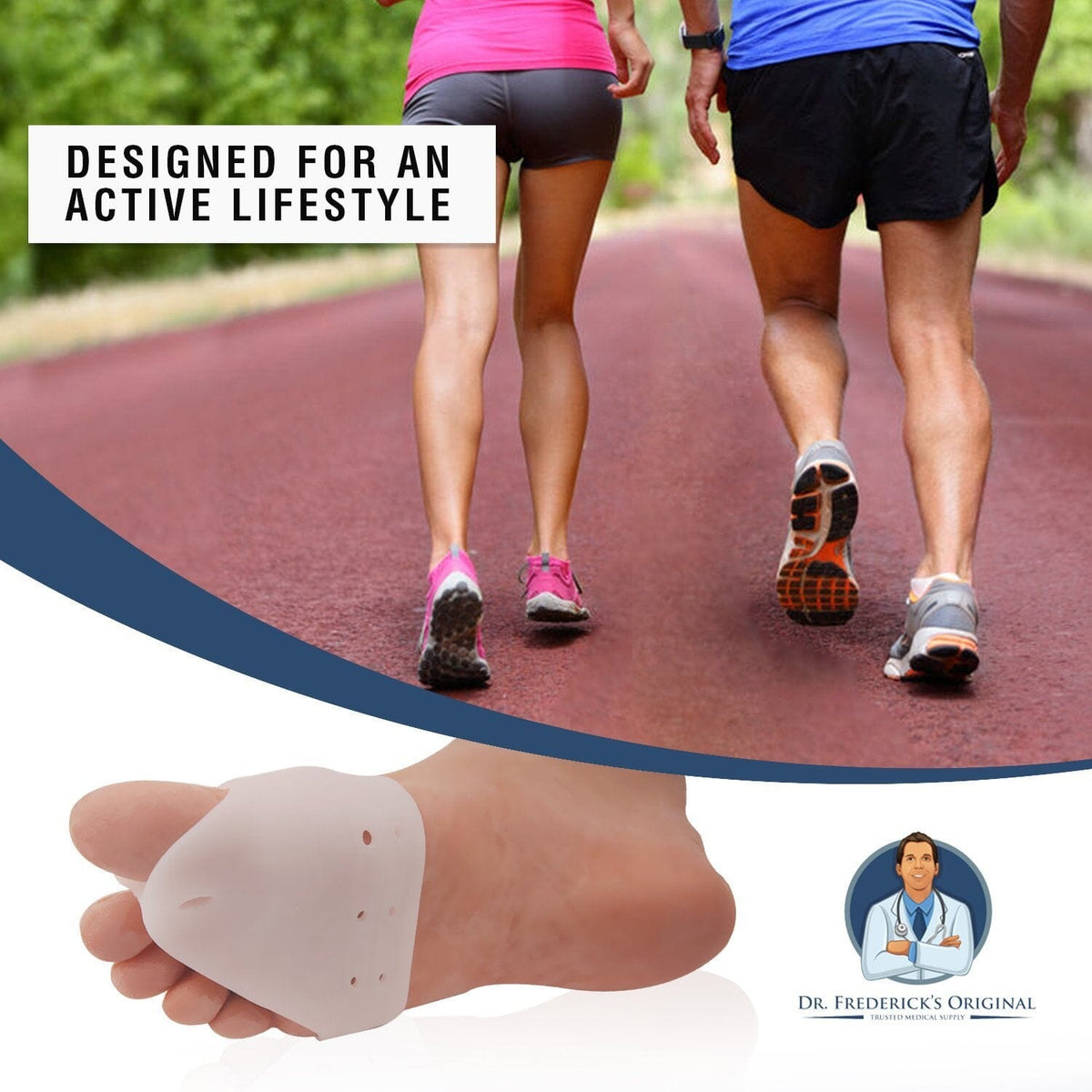 Dr. Frederick&#39;s Original Deluxe Ball of Foot Cushions &amp; Bunion Pad - 2 Pieces - Foot Pads to Help Relieve Hallux Valgus, Tailor&#39;s Bunion, and Forefoot Pain - Get Back to Your Active Lifestyle Foot Pain Dr. Frederick&#39;s Original 