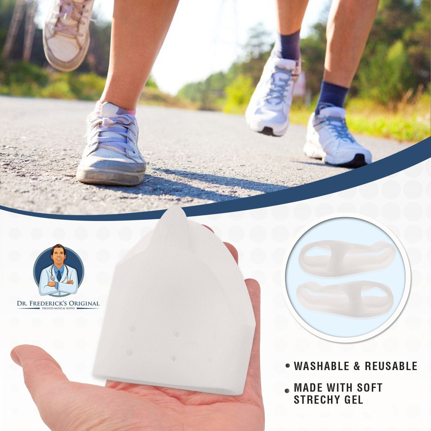 Dr. Frederick's Original Deluxe Ball of Foot Cushions & Bunion Pad - 2 Pieces - Foot Pads to Help Relieve Hallux Valgus, Tailor's Bunion, and Forefoot Pain - Get Back to Your Active Lifestyle Foot Pain Dr. Frederick's Original 