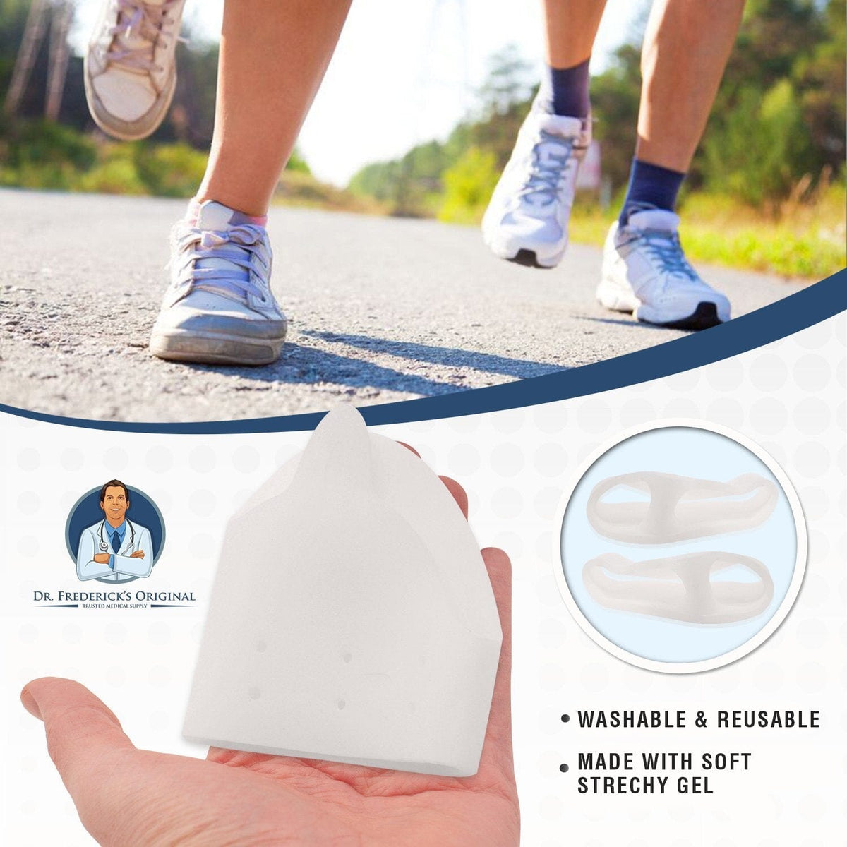 Dr. Frederick&#39;s Original Deluxe Ball of Foot Cushions &amp; Bunion Pad - 2 Pieces - Foot Pads to Help Relieve Hallux Valgus, Tailor&#39;s Bunion, and Forefoot Pain - Get Back to Your Active Lifestyle Foot Pain Dr. Frederick&#39;s Original 