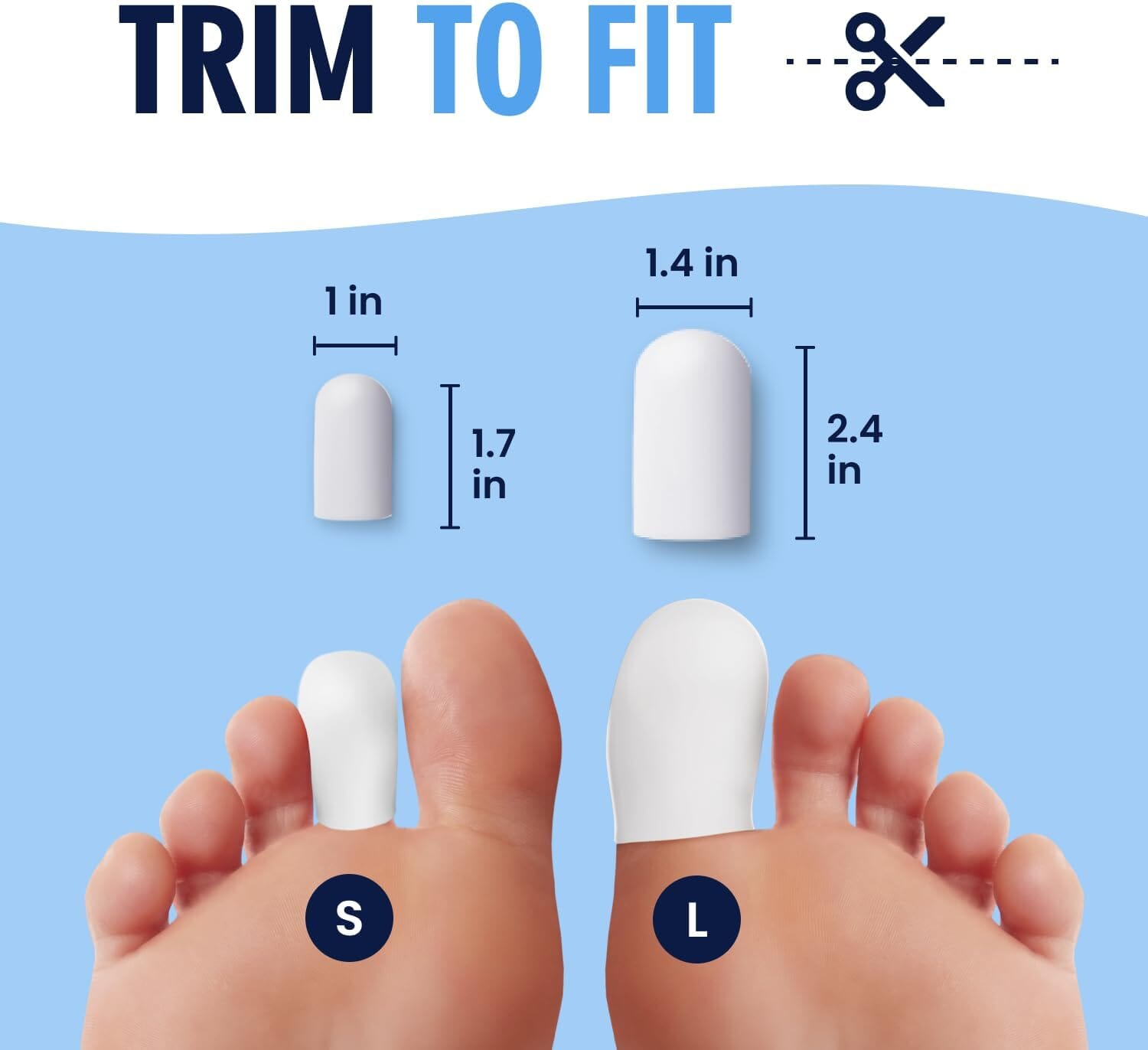 Dr. Frederick's Original Soft Gel Toe Protectors for Men & Women - 6 ct - Toe Caps for Foot Pain Relief - Sleeves for Ingrown Toenails, Corns, Calluses, and Blisters - Small - White Foot Pain Dr. Frederick's Original 