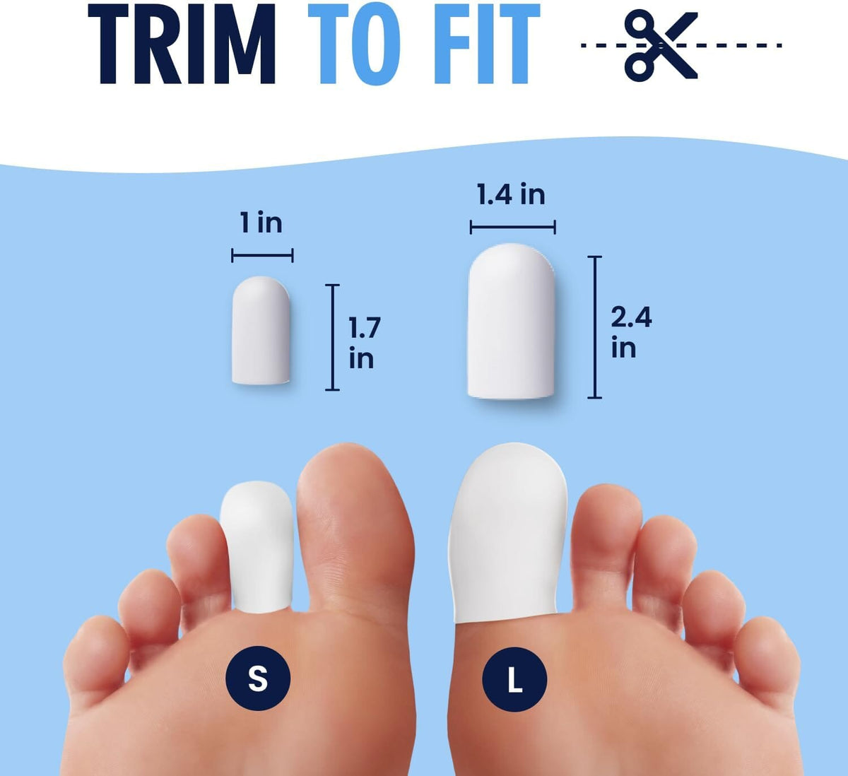 Dr. Frederick&#39;s Original Soft Gel Toe Protectors for Men &amp; Women - 6 ct - Toe Caps for Foot Pain Relief - Sleeves for Ingrown Toenails, Corns, Calluses, and Blisters - Small - White Foot Pain Dr. Frederick&#39;s Original 