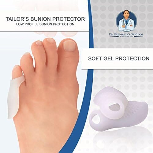 Dr. Frederick&#39;s Original Tailor&#39;s Bunion Pads - 6 Pads - Soft Gel Bunionette Pad - Protector - Tailors Bunion Pain Relief (Low Profile Spacers) Foot Pain Dr. Frederick&#39;s Original 