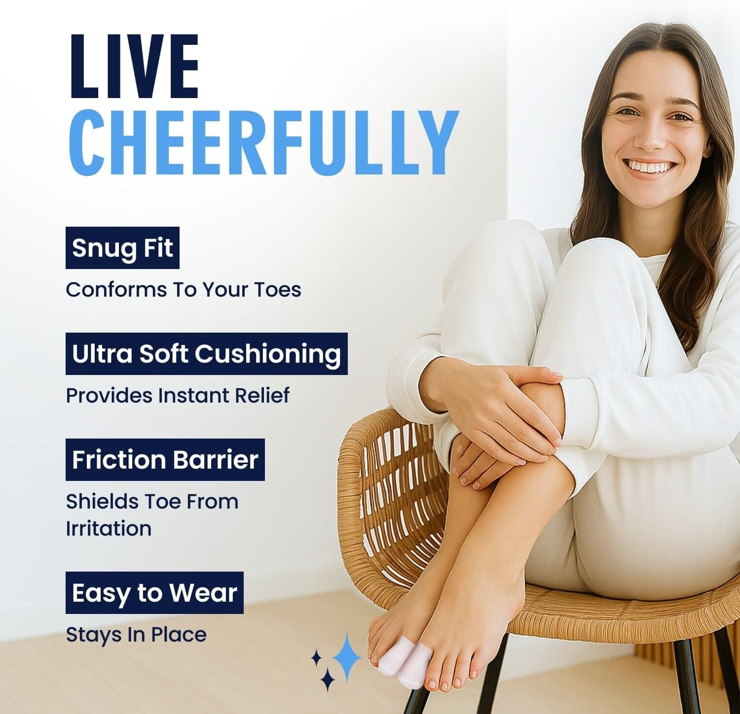 Dr. Frederick's Original Soft Gel Toe Protectors for Men & Women - 12 Pieces - Toe Caps for Foot Pain Relief - Flexible Cushions - Toe Sleeves for Ingrown Toenails, Corns, Calluses, Blisters Toe Care Dr. Frederick's Original 